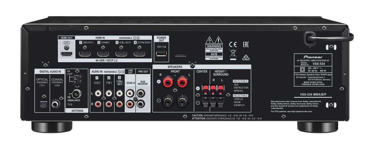 Pioneer VSX-534 - Receiver