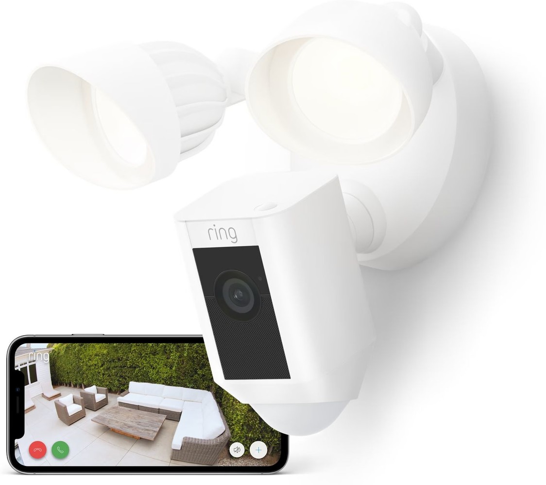 Ring Ring Floodlight Cam Wired Plus Wit - Beveiligingscamera
