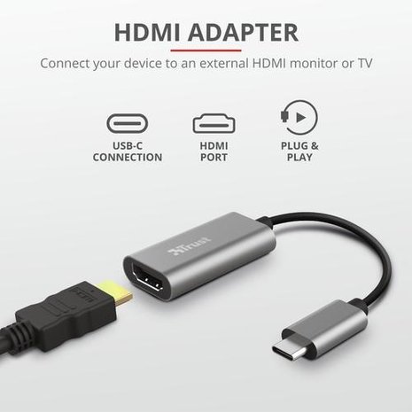 Trust Trust Dalyx USB-C naar HDMI - Adapter Trust Trust Dalyx USB-C naar HDMI - Adapter