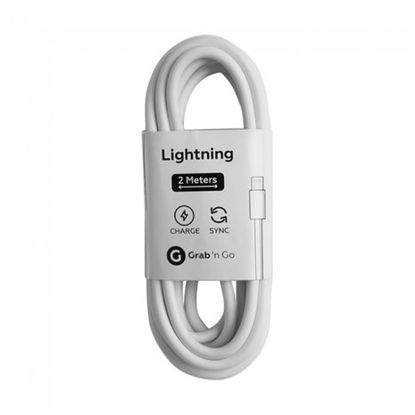 Grab 'n Go Grab 'n Go GNG-107 Lightning USB Kabel 1 Meter (wit)