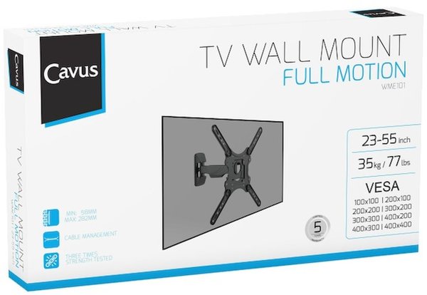 Cavus Cavus WME101 Muursteun enkele arm 23-55 inch - TV muurbeugel