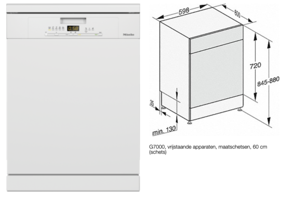 Miele Miele G 5022 BW - Vrijstaande vaatwasser Miele Miele G 5022 BW - Vrijstaande vaatwasser