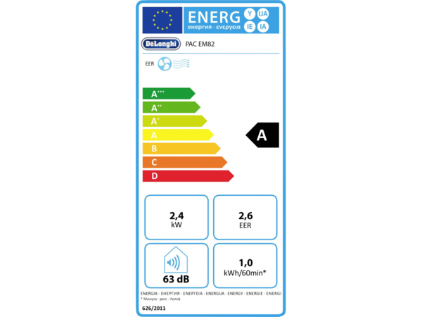 De'Longhi De'Longhi Pinguino PAC EM82 - Mobiele airco De'Longhi De'Longhi Pinguino PAC EM82 - Mobiele airco