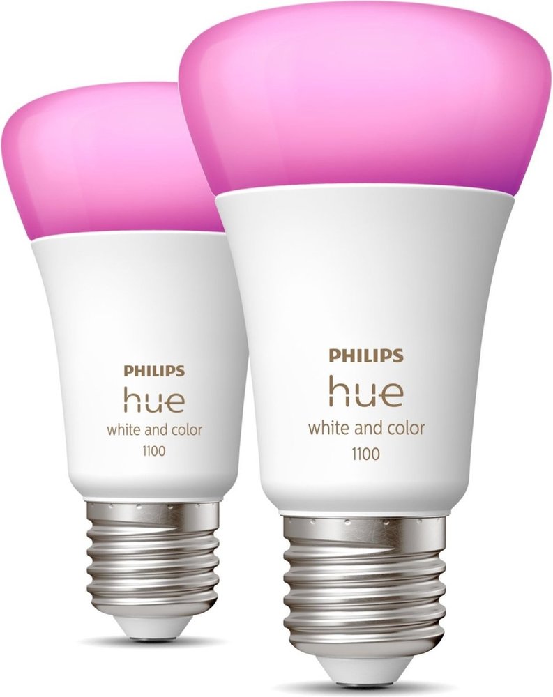 Philips Philips Hue 2x E27 9W A60 Color Ambiance Duo Pack - Slimme lamp Philips Philips Hue 2x E27 9W A60 Color Ambiance Duo Pack - Slimme lamp
