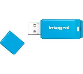 Integral Memory Integral Neon USB Flash Drive 2.0 64GB Blauw - USB stick Integral Memory Integral Neon USB Flash Drive 2.0 64GB Blauw - USB stick