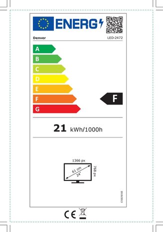 Denver Denver LED-2472 - 24 inch - LED TV Denver Denver LED-2472 - 24 inch - LED TV