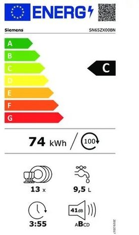 Siemens Siemens extraKlasse SN43HS00BN - Onderbouw vaatwasser Siemens Siemens extraKlasse SN43HS00BN - Onderbouw vaatwasser