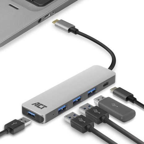 ACT ACT USB-C Hub met 4x USB-A ACT ACT USB-C Hub met 4x USB-A