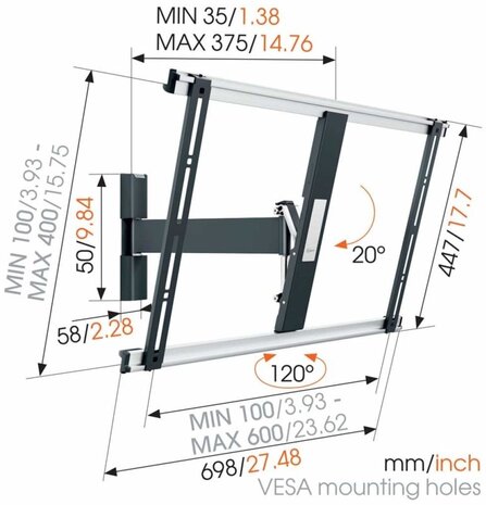 Vogel's Vogel's THIN 525 - TV muurbeugel
