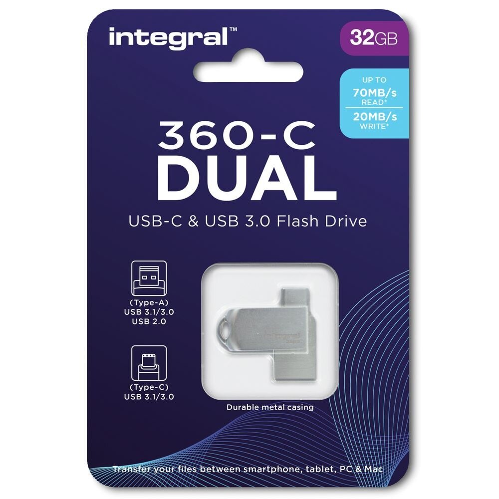 Integral Memory Integral 3.0 USB-360-C Dual 32GB - USB stick Integral Memory Integral 3.0 USB-360-C Dual 32GB - USB stick