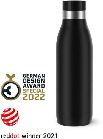 Tefal Tefal Bludrop Basic 0,5L RVS/Zwart - Drinkfles Tefal Tefal Bludrop Basic 0,5L RVS/Zwart - Drinkfles