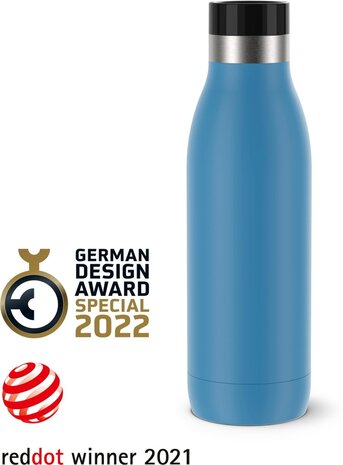 Tefal Tefal Bludrop Basic 0,5L RVS/Blauw - Drinkfles Tefal Tefal Bludrop Basic 0,5L RVS/Blauw - Drinkfles