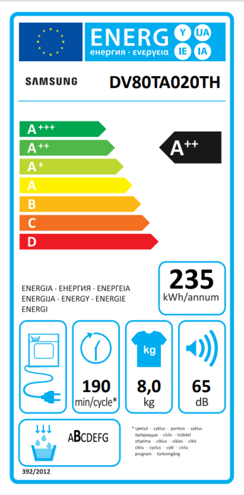 Samsung Samsung DV80TA020TH - Warmtepompdroger Samsung Samsung DV80TA020TH - Warmtepompdroger