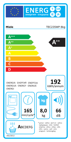 Miele Miele TEC 235 WP T1 Excellence - Warmtepompdroger Miele Miele TEC 235 WP T1 Excellence - Warmtepompdroger