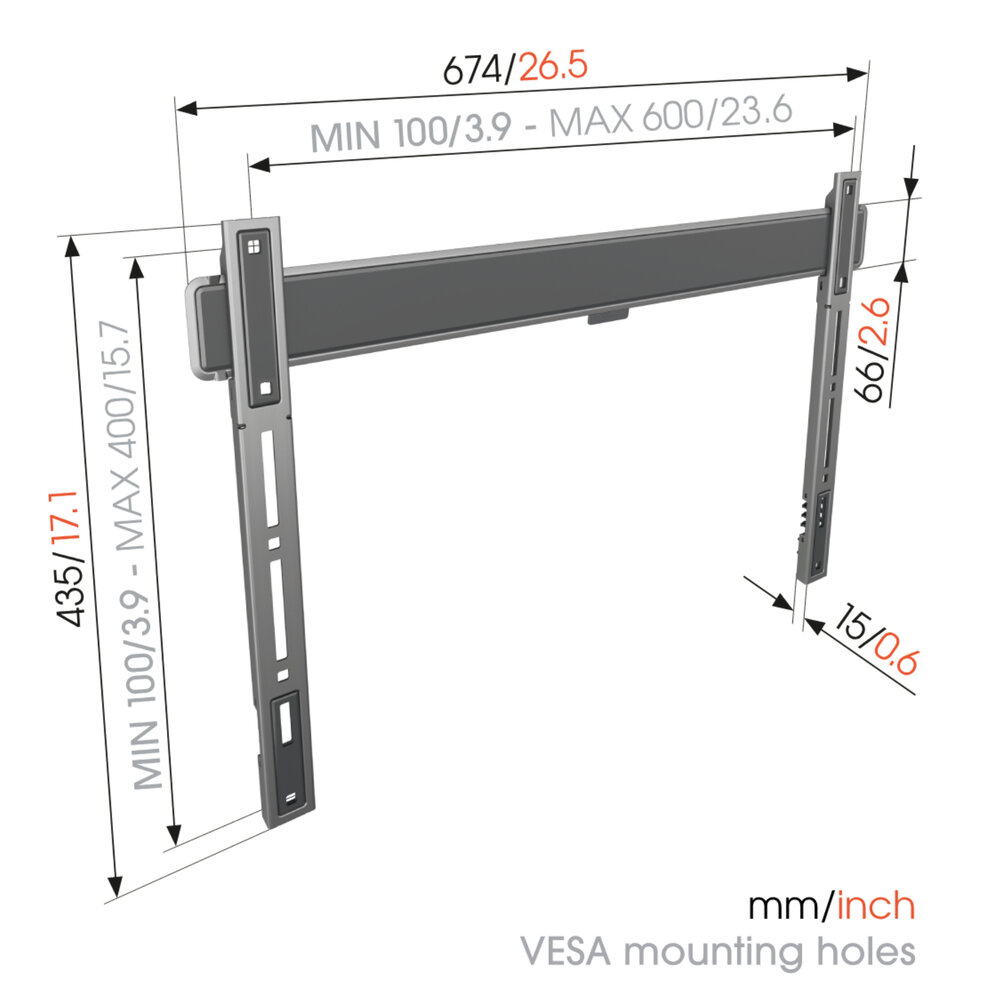 Vogel's Vogel's TVM 5605 40 -100 inch zwart Platte tv-beugel - TV muurbeugel