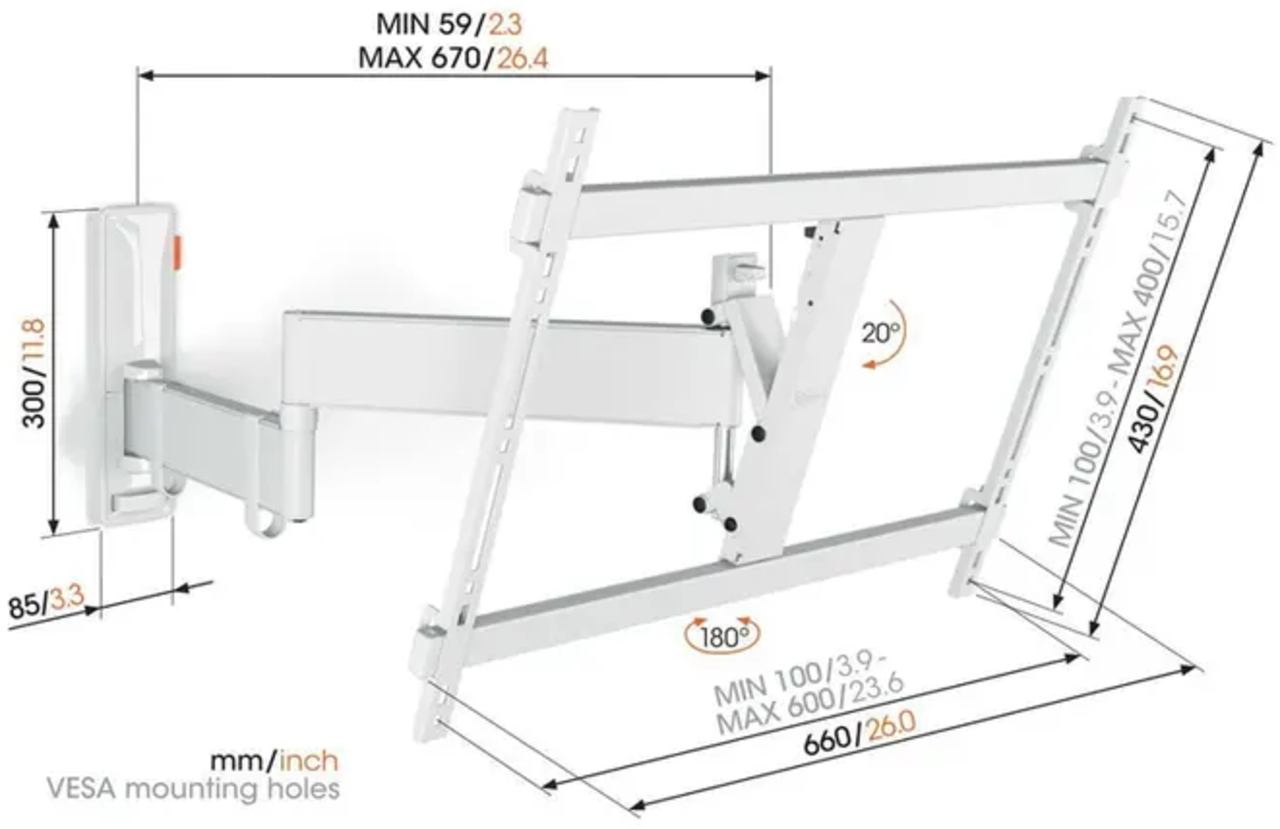 Vogel's Vogel's TVM 3645W - TV muurbeugel