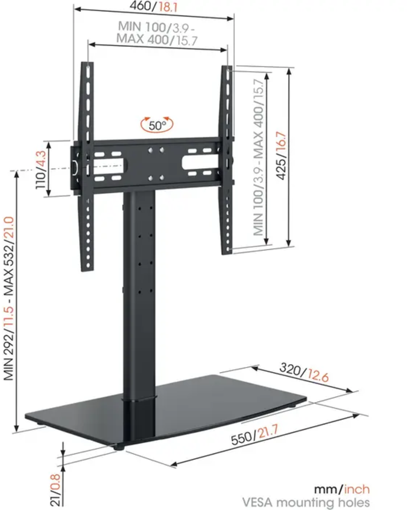 Vogel's Vogel's MS3085 TV tafelstandaard - TV muurbeugel