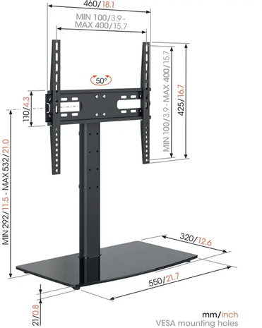 Vogel's Vogel's MS3085 TV tafelstandaard - TV muurbeugel