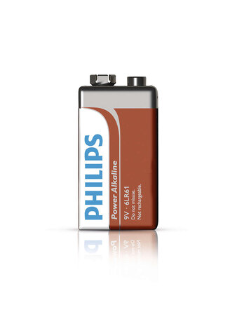 Philips  Philips 6LR61P4FV-10 Power alkaline batterij 9v (4 stuks)