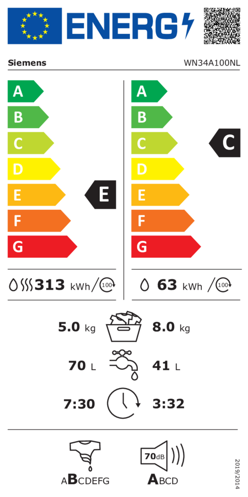 Siemens Siemens WN34A100NL - Was-droogcombinatie Siemens Siemens WN34A100NL - Was-droogcombinatie