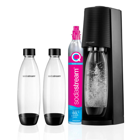 Sodastream SodaStream TERRA Megapack incl.2x 1l.Fles + Quick Connect Cil. Zwart - Bruiswater machine