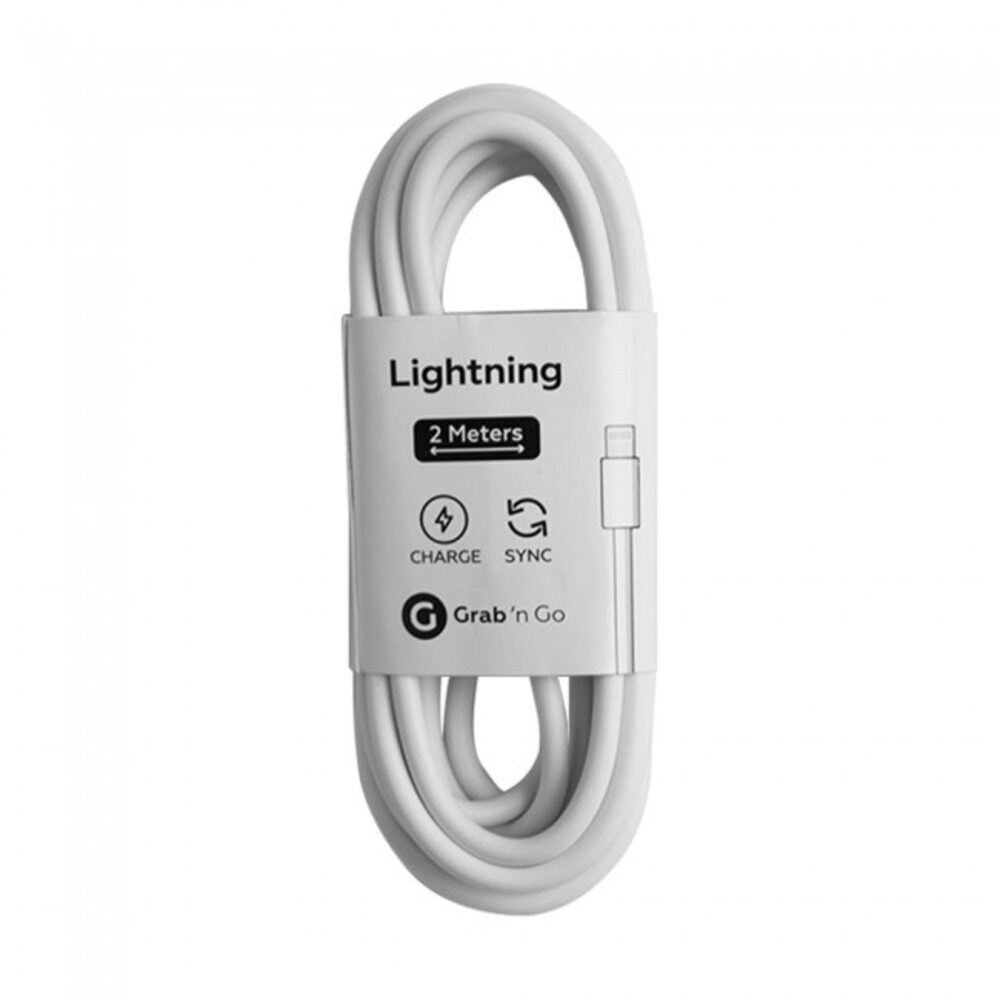 Grab 'n Go Grab 'n Go GNG-125 Lightning USB Kabel 2 Meter (wit) Grab 'n Go Grab 'n Go GNG-125 Lightning USB Kabel 2 Meter (wit)