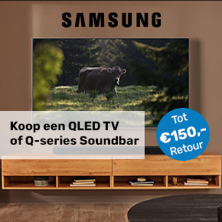 Samsung - Koop een OLED TV of Q-series Soundbar en ontvang tot €150 retour