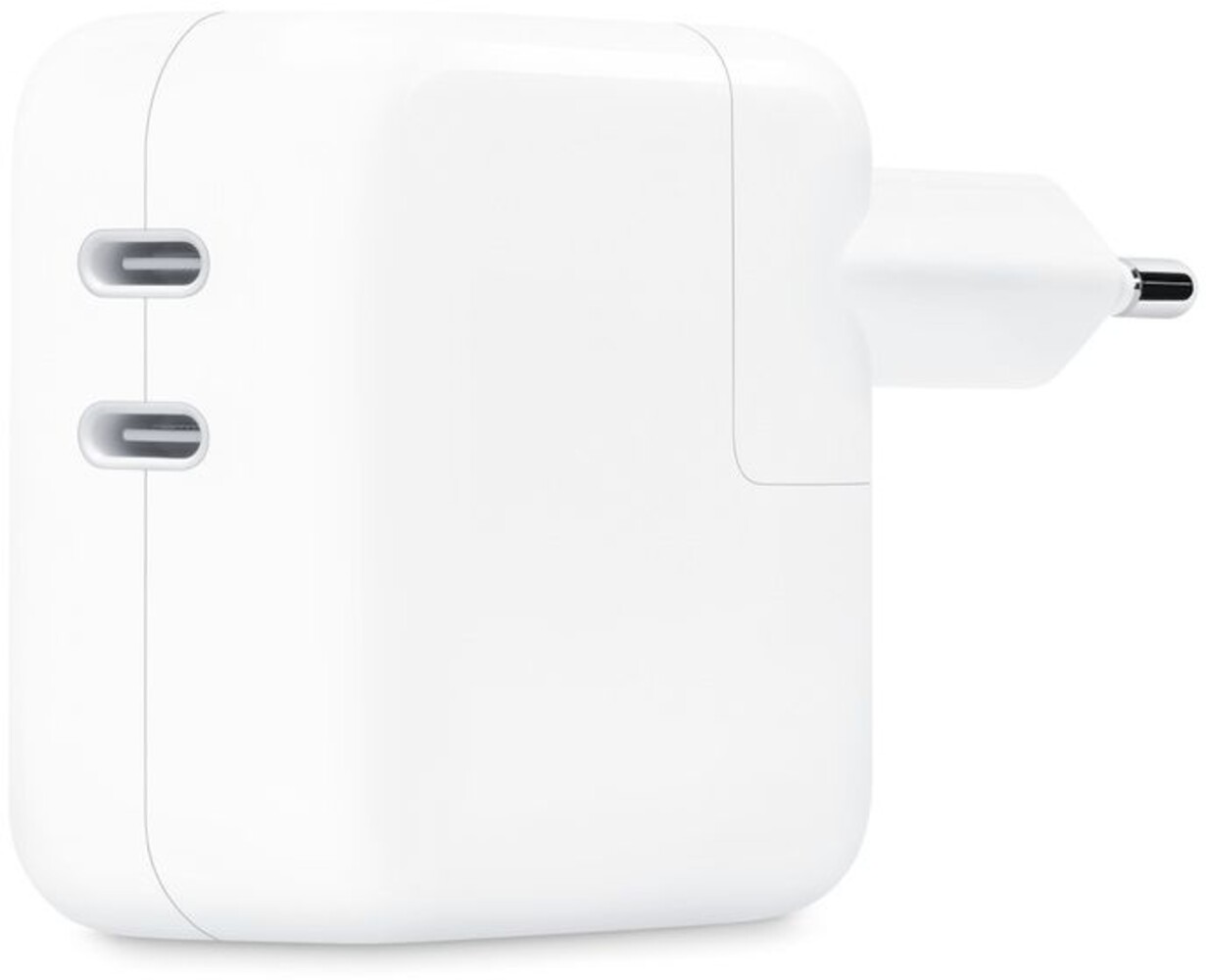 Apple Apple 35W USB-C oplader Twee USB?C-poorten Wit Apple Apple 35W USB-C oplader Twee USB?C-poorten Wit
