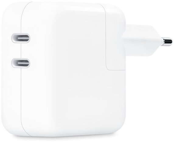 Apple Apple 35W USB-C oplader Twee USB?C-poorten Wit Apple Apple 35W USB-C oplader Twee USB?C-poorten Wit