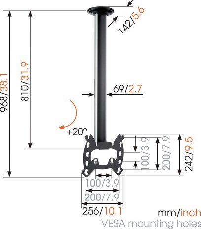 Vogel's Vogel's Plafondmont.Kit EFC6215 - TV muurbeugel