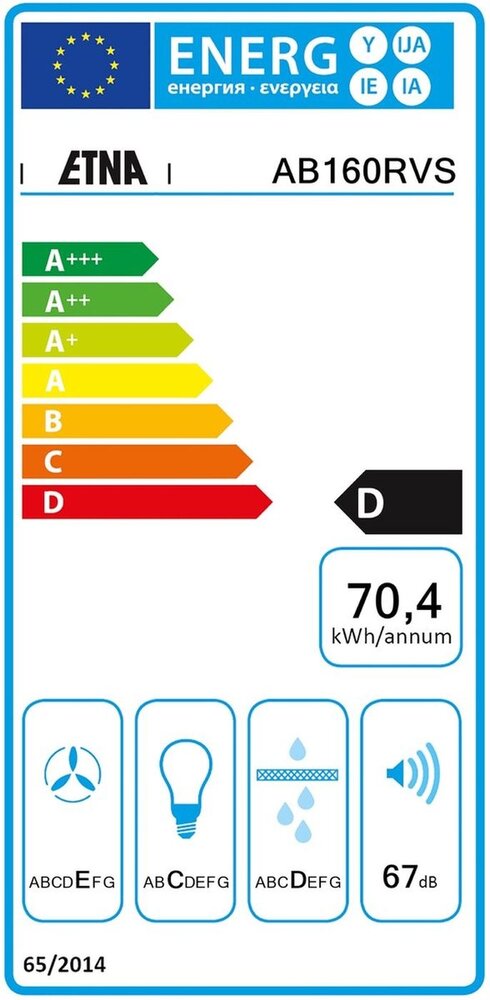 ETNA ETNA AB160RVS - Wandschouw afzuigkap