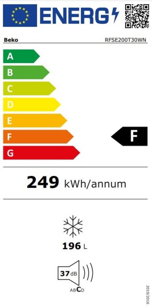 Beko Beko RFSE200T30WN  - Inbouw vriezer