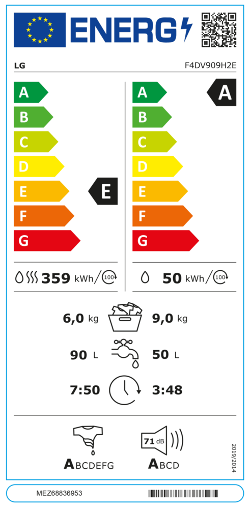 LG LG F4DV909H2E - Wasmachine LG LG F4DV909H2E - Wasmachine