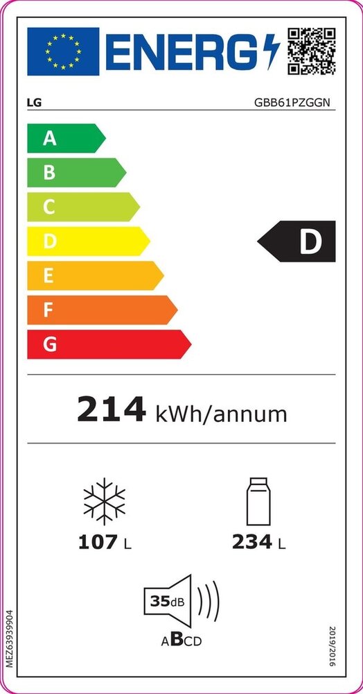 LG LG GBB61PZGGN - Koel-vriescombinatie LG LG GBB61PZGGN - Koel-vriescombinatie