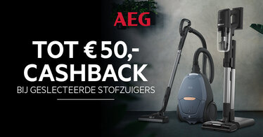 AEG - tot € 50,- cashback op geselecteerde AEG stofzuigers