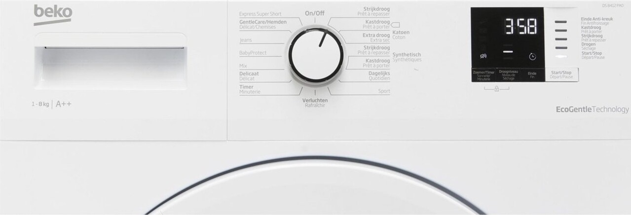 Beko Beko DS8412PA0 - Warmtepompdroger Beko Beko DS8412PA0 - Warmtepompdroger