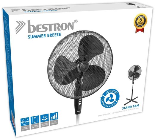 Bestron Bestron ASV45Z zwart Ventilator - Staande ventilator