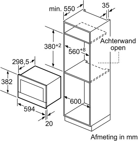 Bosch Bosch BFL634GB1 - Inbouw magnetron Bosch Bosch BFL634GB1 - Inbouw magnetron