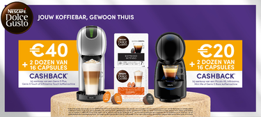 Krups - NESCAFÉ Dolce Gusto - tot €40,- cashback + 2 dozen capsules