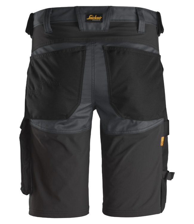 Snickers 6143 Korte Werkbroek Stretch AllroundWork Staalgrijs/Zwart