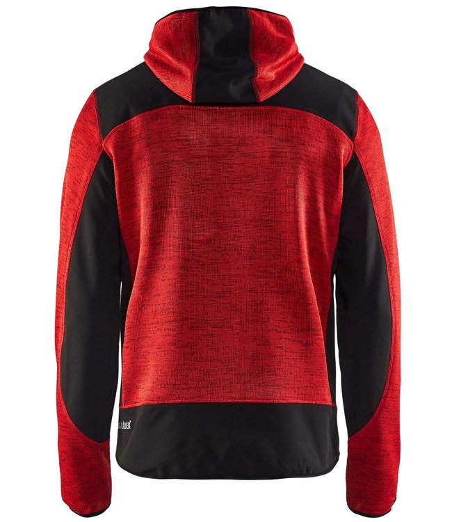 Blaklader 4930 Gebreide Werktrui met Softshell Rood/Zwart
