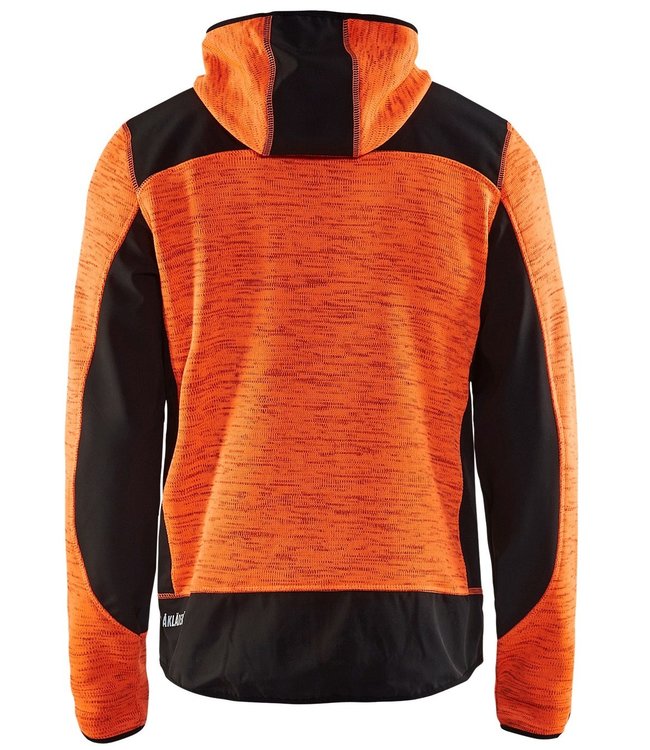 Blaklader 4930 Gebreide Werktrui met Softshell Oranje/Zwart