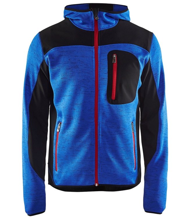 Blaklader 4930 Gebreide Werktrui met Softshell Korenblauw/Zwart