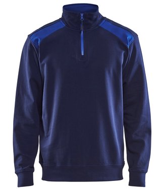 Blaklader Blaklader 3353 Werksweater Korte Rits Marineblauw/Korenblauw
