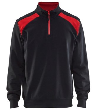 Blaklader Blaklader 3353 Werksweater Korte Rits Zwart/Rood