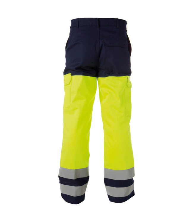 Basicline Tuscon Reflecterende Multinorm Werkbroek Donkerblauw/Geel