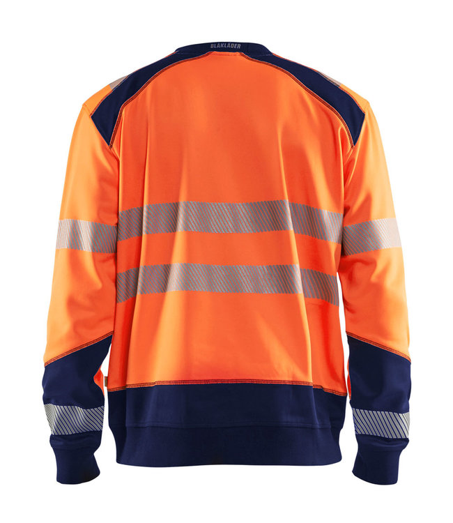 Blaklader 3541 Reflecterende Werksweater Oranje/Marineblauw