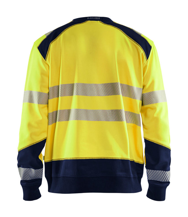 Blaklader 3541 Reflecterende Werksweater Geel/Marineblauw