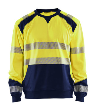 Blaklader Blaklader 3541 Reflecterende Werksweater Geel/Marineblauw