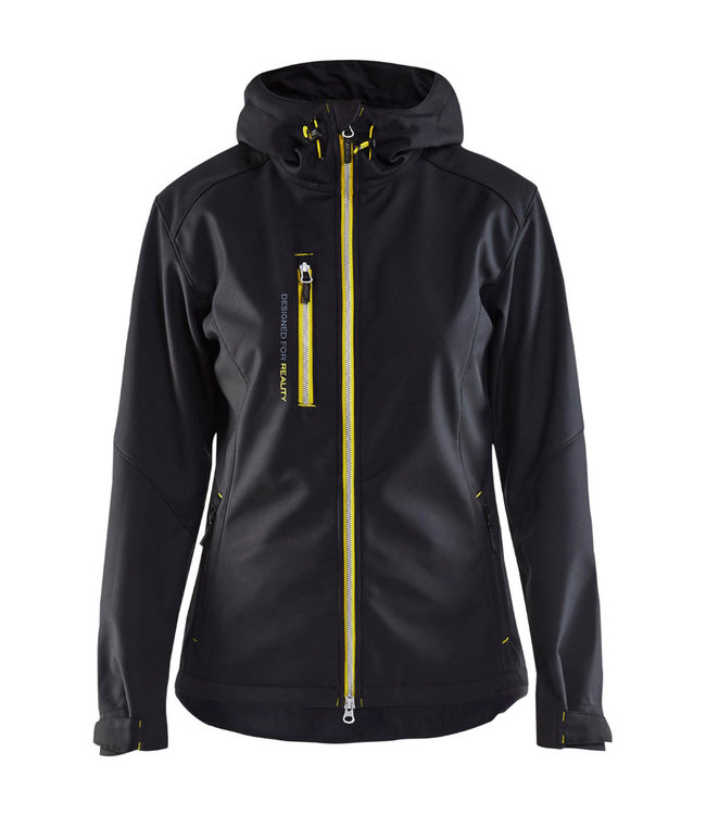 Blaklader 4919 Dames Softshell Werkjas Zwart/Geel